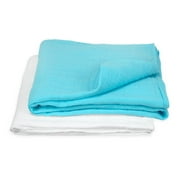 green sprouts Muslin Swaddle Blanket made from Organic Cotton-Aqua Set-44" x 44"