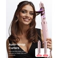 thumbnail image 4 of 5 in 1 Hot Air Styler Wrap High Speed Hair Dryer Auto Curler Volumizing Brush Frizz Free Straightening Hair Styling Tool with Travel Bag for Travel Home Use Pink, 4 of 6