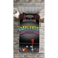 thumbnail image 3 of Ambesonne Video Games Quilted Bedspread Set 2 Pcs, Arcade Retro Fun, Twin Size, Multicolor, 3 of 3