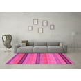 thumbnail image 3 of Ahgly Company Indoor Round Oriental Pink Modern Area Rugs, 5' Round, 3 of 4