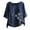 Navy, variant on Women'S Casual Button Floral Print O-Neck tops Short Sleeve T-Short Blouse (Yellow 12(XL))