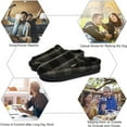 thumbnail image 3 of Men's Cozy Memory Foam Slippers Plaid Clog House Slippers Slip On House Shoes Indoor Outdoor with Non Slip Sole Size 15-16, Black, 3 of 7