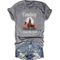 thumbnail image 2 of Hauts d'Été pour Femmes Chemise de Pyjama Blouse Cowboy Take Me Chemise pour Femmes Western Cowboy Vintage T-Shirts Graphiques Hauts Cheval pour Femmes, 2 of 4