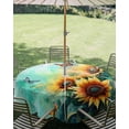 thumbnail image 3 of Outdoor Tablecloth with Umbrella Hole Zipper Yellow Sunflower Butterfly Round Tablecloth 60" Waterproof Outside Table Cloth Teal Ocean Vintage Abstract Patio Table Cover Tablecloths for Picnic Party, 3 of 8