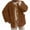 Khaki, variant on Winter Jacket Womens Fashion Lamb Wool Solid Color Splice Buttons with Pockets Long Sleeve Hoodless Casual Outwear Coat M