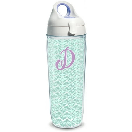 

Initial - D Teal Scallop 24 oz Water Bottle with lid
