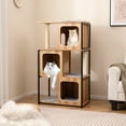 thumbnail image 2 of Gymax Arbre à Chat Moderne pour Chatons d'Intérieur, Tour Maison pour Chat avec Cadre en Métal, Grande Plateforme, 2 of 10
