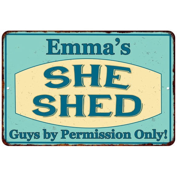 Emma's SHE SHED Metal Sign Wall Decor Gift 8x12 108120039137