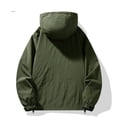 thumbnail image 5 of Men's Waterproof Tactical Jacket Lightweight Hooded Raincoat Stain Resistant Breathable Outdoor Shell Half Zip Packable Windbreaker Jacket Army Green, 5 of 5