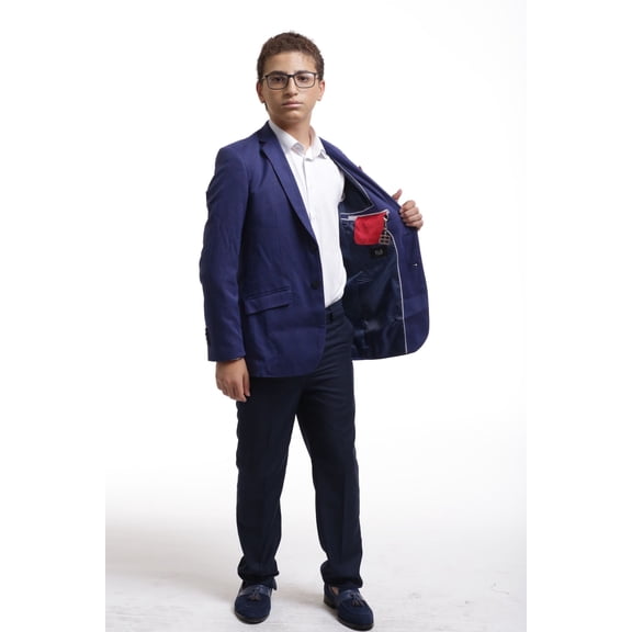 Elie Balleh Blue Royal Red Rain Boy's Blazers Sports Coat Jacket