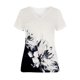 thumbnail image 4 of Blusa informal de encaje con cuello en V y mangas cortas con estampado en la espalda para adelgazar para mujer OAVQHLG3B Store lin121212, 4 of 5