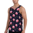 thumbnail image 2 of Gaeub Cartoon Donut Planets Men's Athletic Tank Top, Workout Sleeveless Shirts, Running Tank Tops for Gym, Running, Training - 4X-Large, 2 of 9