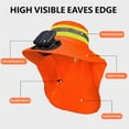 thumbnail image 3 of Solar Cooling Fan Sun Hat Reflective Safety Hat With Neck Flap Breathable Work Bucket Hat For Gardening Farming Hiking Cycling(Red-27Cm), 3 of 3