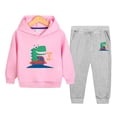 thumbnail image 2 of Toddler Boys Clothes Long Sleeve Sweatshirt & Pants Casual Kids Boy Fall Winter Outfits Set,casual kids clothes(Pink,5-6 Years), 2 of 5