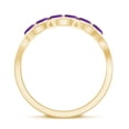 thumbnail image 2 of Rosec Jewels Natural Amethyst Half Eternity Ring (AAA Grade) - Natural Amethyst and Diamond Ring - Ready to Gift for Anniversary, 10K Yellow Gold, US 13.00, 2 of 8