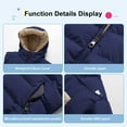 thumbnail image 5 of Chrisuno Boy's Snow Sleeveless Vest Hoodie Winter Warm Vest Coat Sherpa Lined Puffer Ski Sleeveless Jacket Navy 14-16, 5 of 5