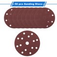 thumbnail image 4 of Unique Bargains 50 Pcs Sanding Discs, 6" 15 Hole 120 Grit Durability Aluminum Oxide Paper Base Red, 4 of 7