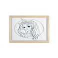 thumbnail image 1 of Cartoon Wall Art with Frame, Hand Drawn Girl with Long Hair and Unicorn Horn Taking a Selfie on Phone, Printed Fabric Poster for Bathroom Living Room, 35" x 23", Charcoal Grey White, by Ambesonne, 1 of 2