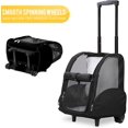 KOPEKS Deluxe Backpack Pet Travel Carrier with Double Wheels Black