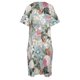 thumbnail image 4 of Vestido largo con bolsillo, flores tropicales vintage, hortensias, lirios, camelia y polillas exóticas en verde azulado sepia., 4 of 6