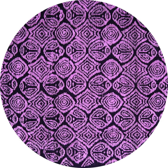 Ahgly Company Indoor Round Abstract Purple Modern Area Rugs, 4' Round