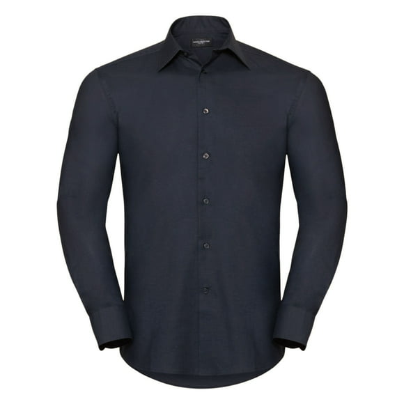 Russell Collection Mens Long Sleeve Easy Care Tailored Oxford Shirt