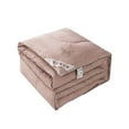 thumbnail image 1 of Hi,Fancy Courtepointe d'Été Portable Couleur Unie Réutilisable Imprimée pour Climatisation Respirante Garde au Chaud Brossée Accessoires de Literie Brun Camée, 1 of 9