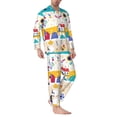 thumbnail image 2 of Naloa Funny Farm Men’s Pajamas Set - Long Sleeve Button Down Sleep Shirt and Pajama Bottoms Sleepwear Set-X-Large, 2 of 7