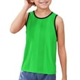 thumbnail image 4 of Little Kid Children Sleeveless Solid Vest Tops Casual Popularity Side Wide Fork Fitness Sports Garment Loose Vest Basketball Tee Boys Extra Small Long Sleeve Tops for Little Boys 3-9 Years Green, 4 of 4