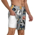 thumbnail image 3 of Picia Dog pattern Mens Swim Trunks with Compression Liner Stretch Beach Shorts Quick Dry with Zipper Pockets No-Chafing Board Shorts-Large, 3 of 9