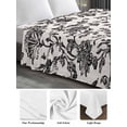thumbnail image 6 of Farmhouse Black California King Size Flat Sheet, Wrinkleproof & Fadeproof Cooling Flat Bed Sheet Only, Vintage Flower Leaf Botanical Plant Breathable Soft Bedding Top Sheets 108 x 98 Inches, 6 of 8