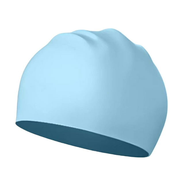 koolsoo Silicone Ear Protection Pool Swim Cap for Long and Short Hair Unisex Driving Blue