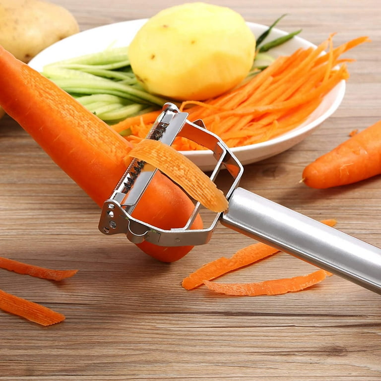 Ixir Stainless Steel Dual Blade Vegetable Peeler - Commercial Grade  Julienne Cutter, Slicer, Shredder, Scraper - Fruit, Potatoes, Carrot,  Cucumber 