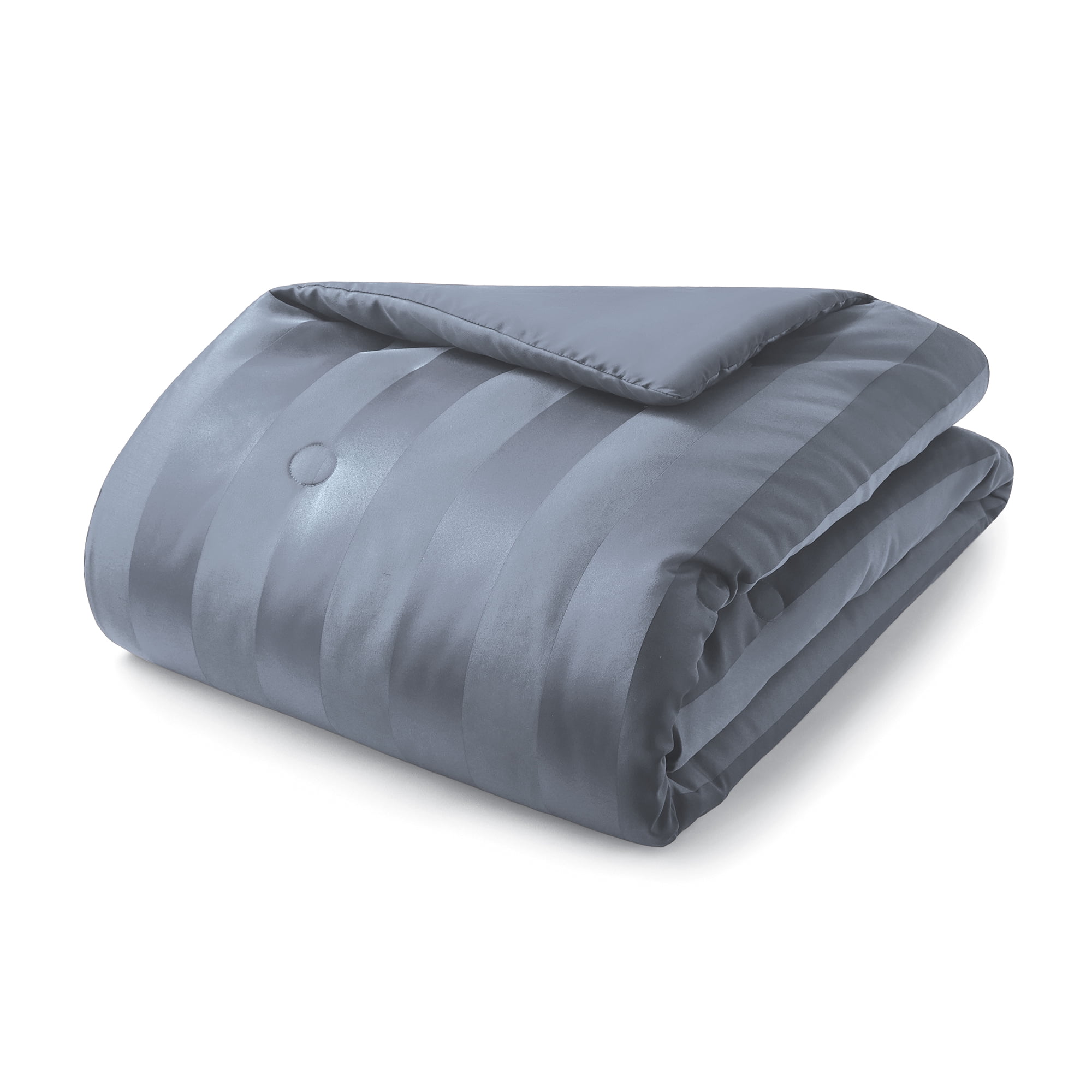 Mainstays 5-Piece Blue Damask Stripe Comforter Set, Full/Queen