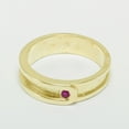 thumbnail image 2 of LBG British Made 9k Yellow Gold Natural Ruby Mens Band Ring - 25 size options - Size 6.75, 2 of 6