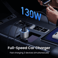 thumbnail image 3 of UGREEN 130W USB C Car Charger Adapter, Dual Port Fast Charging for Phones and Tablets, 3 of 12