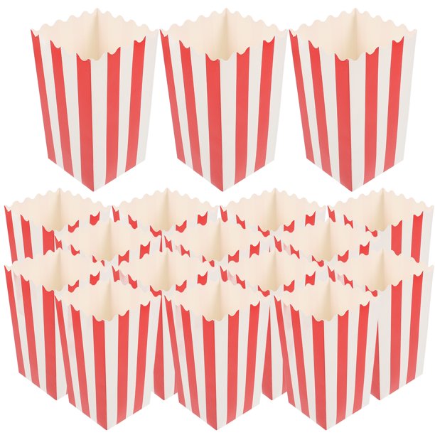 25 cajas pequeñas de palomitas para fiestas, pollo y papas fritas, bolsas de papel para bocadillos, palomitas, dulces, noches de cine y eventos