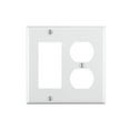 thumbnail image 1 of Leviton Plaque Murale Combinée, 1 Decora & 1 Réceptacle Duplex, Blanc, 1 of 2