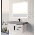 thumbnail image 6 of Thames 36" Soild Surface Bathroom White Vanity Set - Gray Top In Brushed Nickel, 6 of 18