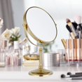 thumbnail image 4 of Freestanding Tabletop Makeup Mirror 8 Inch Double Sided 1x 3 X Magnification 360 Degree Swivel Cosmetic Vanity Magnifying Mirror for Table Desk Finished Gold(8in,3 X)-Gold, 4 of 6