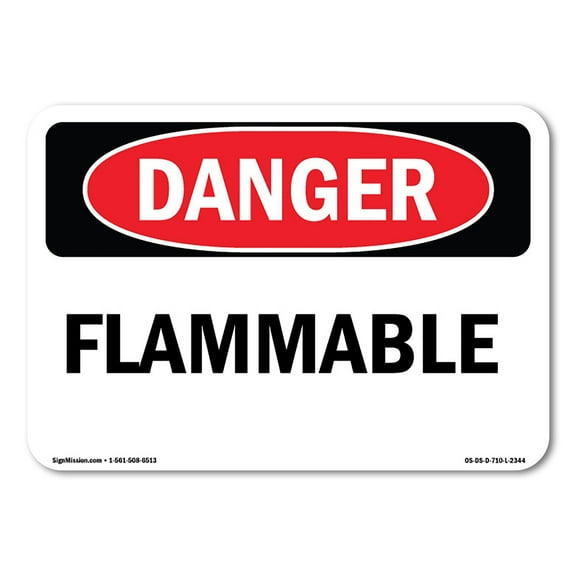 SignMission OS-DS-D-35-L-2344 OSHA Danger Sign - Flammable