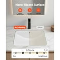 thumbnail image 3 of KFFKFF Undermount Bathroom Sink, 20.87 x 14.76 Inch Rectangular White Ceramic Vessel Sink with Overflow Hole, Under Counter Drop in Modern Lavatory Vanity Bath Wash Bowl Basin, 3 of 9