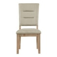 thumbnail image 2 of Benjara Deen 20 Inch Side Dining Chairs Set of 2, Tufted Ladder Back, Beige Fabric, Acacia, 2 of 5