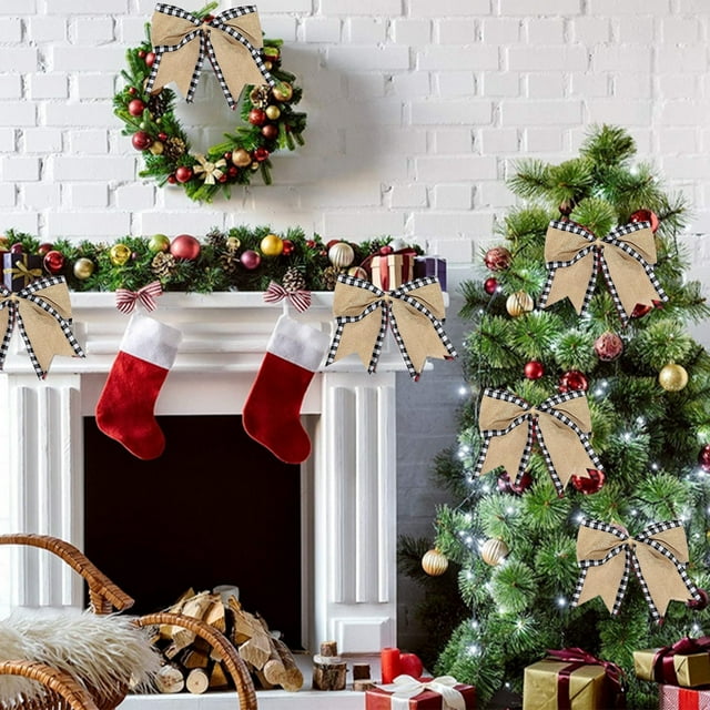 Danhjin Silk Ribbon Christmas Faux Burlaps Wrap Ribbon Christmas Tree Gift Box Decoration Bow Decoration Ribbon Christmas Decorations