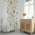thumbnail image 2 of Colorful Wild Plants Shower Curtain,Vintage Mushroom Plant Shower Curtains Sets for Bathroom,Minimalist Art Bath Curtain,Waterproof Fabric with 12 Hooks 72x72 Inches, 2 of 6