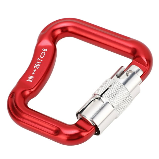 Climbing Carabiner, Wide Applications 20KN Large Locking Carabiner Clips For Camping Red,Black