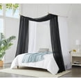 thumbnail image 2 of WARM HOME DESIGNS Set of 2 White & Black King Canopy Bed Curtains in 55 x 288 Inch Size. BE White & Black 288, 2 of 5
