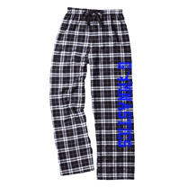 Adult Gymnastics Black and White Flannel Pants (Royal, Adult Medium)