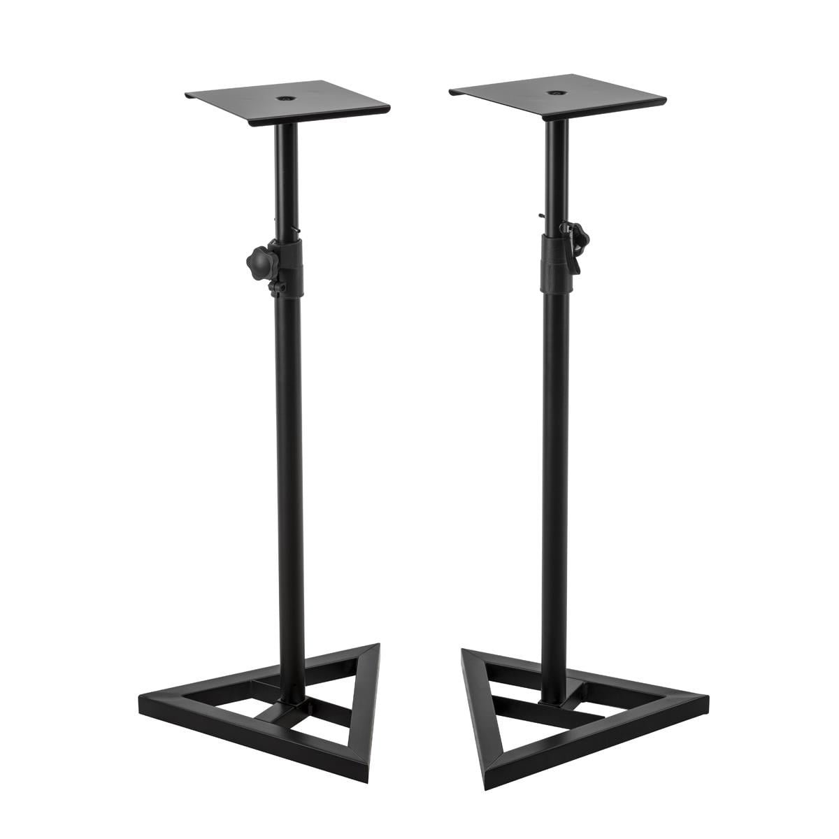 Adam Audio D3V 3.5" 80W Desktop Monitor, Pair, White, Bundle with 2x Studio Monitor Stand, 6' Platinum Pro Interconnect Cable and Isolation Pad