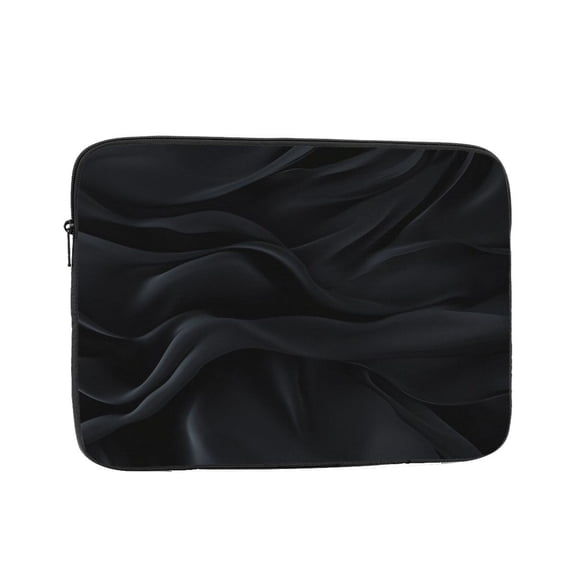 Laptop Sleeve Bag Compatible For iPad MacBook Air Pro Tablet Computer PC notebook Protective Fit in 10/12/13/14/15/16/17 inch Size Luxury black soft silk flatlay background